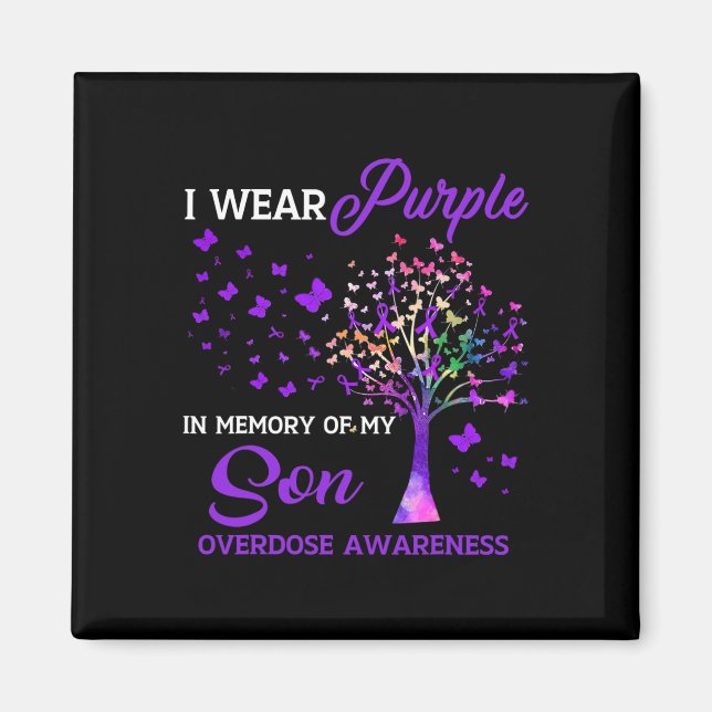 Aimant Arbre Je Porte Une Mémoire Violette Du Fils Adjonc (Devant)