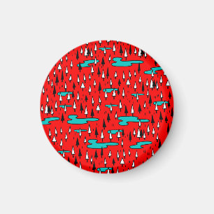 Aimant Arbres à main levée : motif de Noël scandinave.