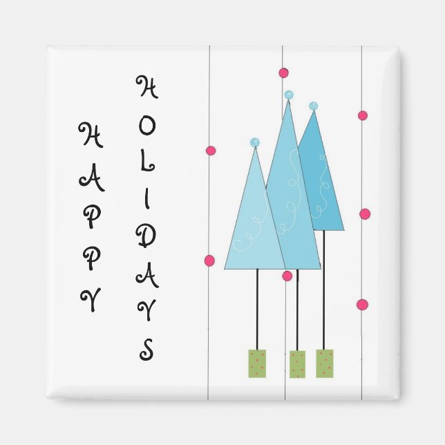 Aimant Arbres blancs Whimsical (Devant)