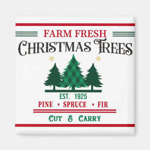 Aimant Arbres de Noël frais de ferme Coupe et Porte de l'