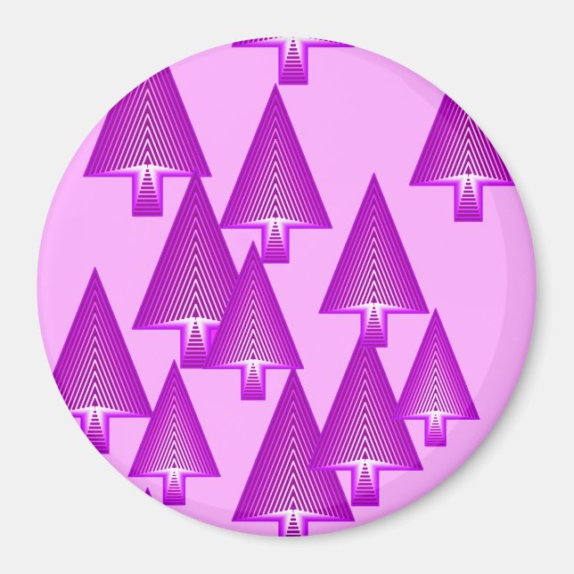 Aimant Arbres de Noël métalliques modernes - violet (Devant)