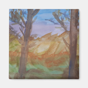 Aimant Arbres du coucher de soleil