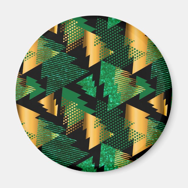 Aimant arbres noël en or noir (Devant)