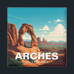 Aimant Arc de Moab Utah Arches National Park Delicate<br><div class="desc">Le Parc National des Arches, vaste étendue de formations rocheuses rouges dans le sud-est de l'Utah, est réputé pour ses paysages d'autrefois et ses arches naturelles époustouflantes. Le parc abrite plus de 2 000 arches naturelles, dont l'emblématique Arc Delicate et l'Arc paysager, qui offrent une vue imprenable sur le paysage...</div>