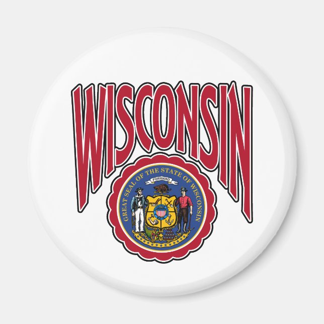 Aimant Arc du Wisconsin et sceau (Devant)