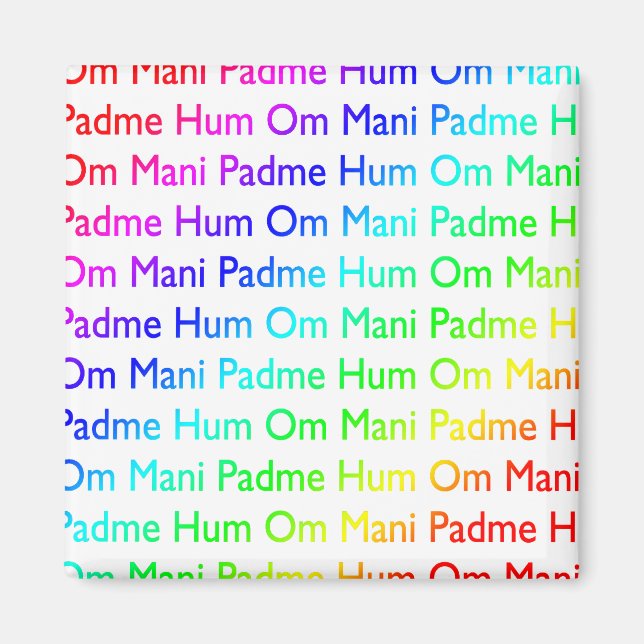 Aimant Arc en arc en ciel Om Mani Padme Hum (Devant)