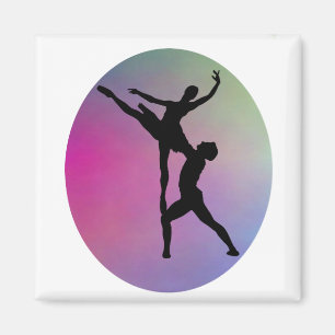 Aimant Arc-en-ciel Danseurs de ballet Silhouette