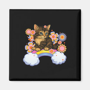 Aimant Arc-en-ciel de chaton mignon chat drôle humour sar