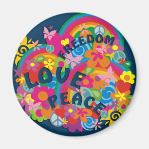 Aimant Arc-en-ciel de flower power