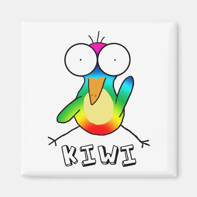 Aimant arc-en-ciel Kiwi (Devant)