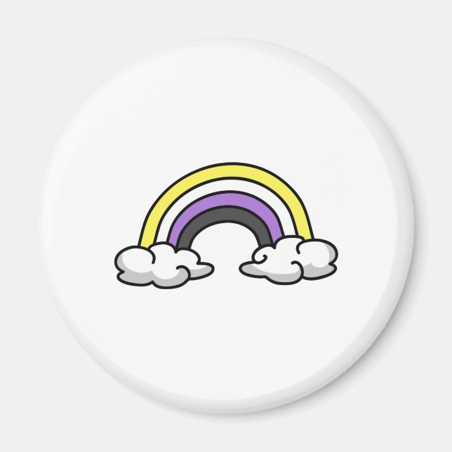 Aimant Arc-en-ciel Nonbinaire Mignon (Devant)