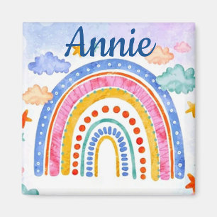 Aimant Arc-en-ciel pastel personnalisé mignon