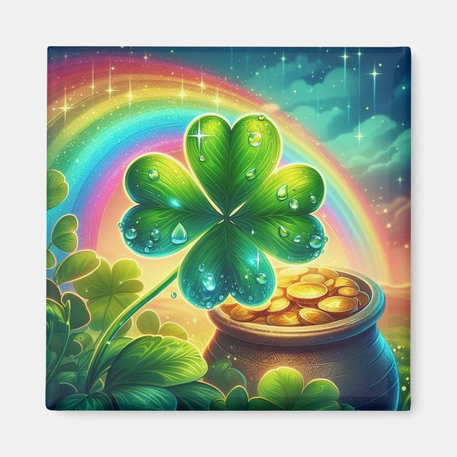 Aimant Arc-en-ciel Saint Patrick's Day trver (Devant)