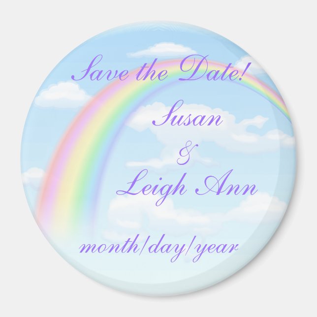 Aimant Arc en ciel Sauvez la date ! (Devant)