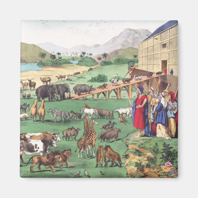 Aimant Arche de Noé avec des animaux (Devant)