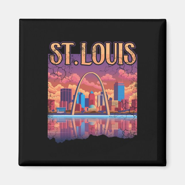 Aimant Arche de St Louis Gateway Missouri Cityscape Skyli (Devant)