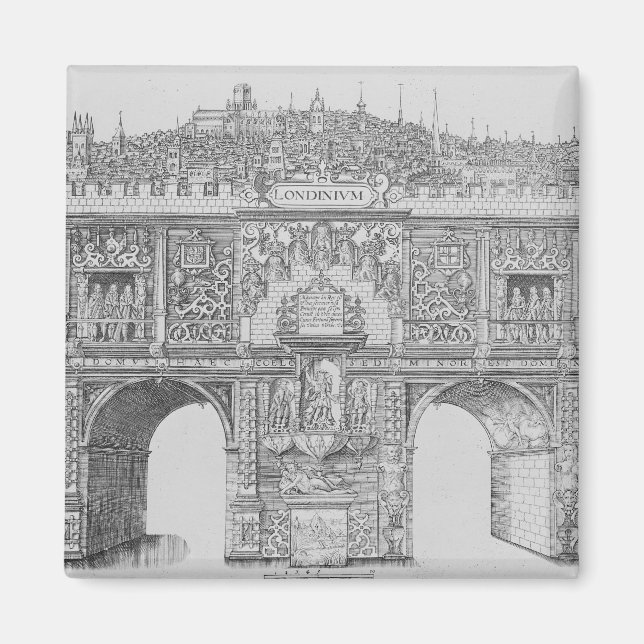 Aimant Arche triomphale, gravée par William Kip, 1604 (Devant)