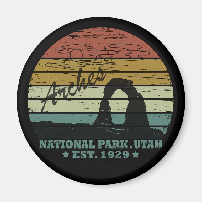 Aimant Arches Parc National Utah Delicate Arch vintage (Devant)