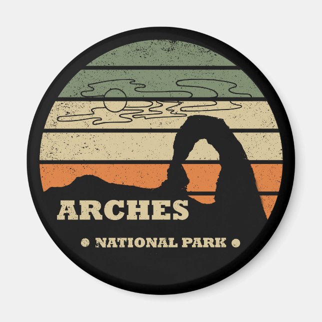 Aimant Arches Parc National Utah Delicate Arch vintage (Devant)