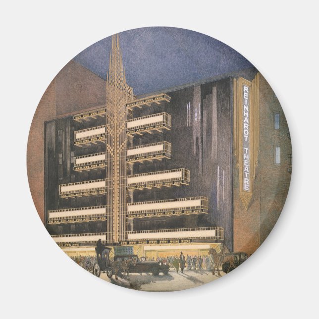 Aimant Architecture Art Déco vintage, bâtiment à NYC (Devant)