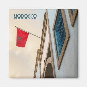Aimant Architecture marocaine avec drapeau, photo de voya