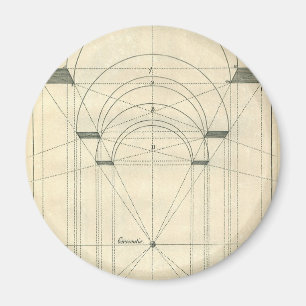 Aimant Architecture vintage, perspective d'arc de la Rena