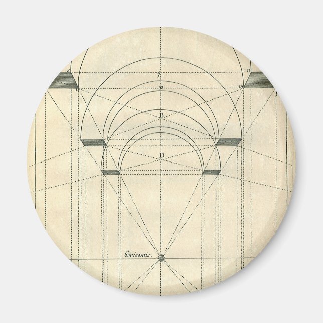 Aimant Architecture vintage, perspective d'arc de la Rena (Devant)