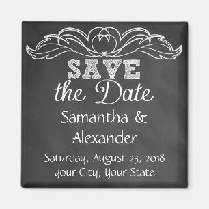 Aimant Ardoise Chalkboard Mariage Enregistrer la date