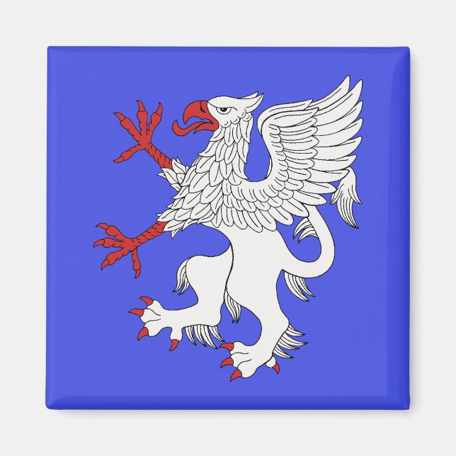 Aimant Argent Griffin Rampant (Devant)