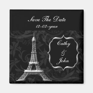 Aimant Argent Tour Eiffel Mariage français Enregistrer la