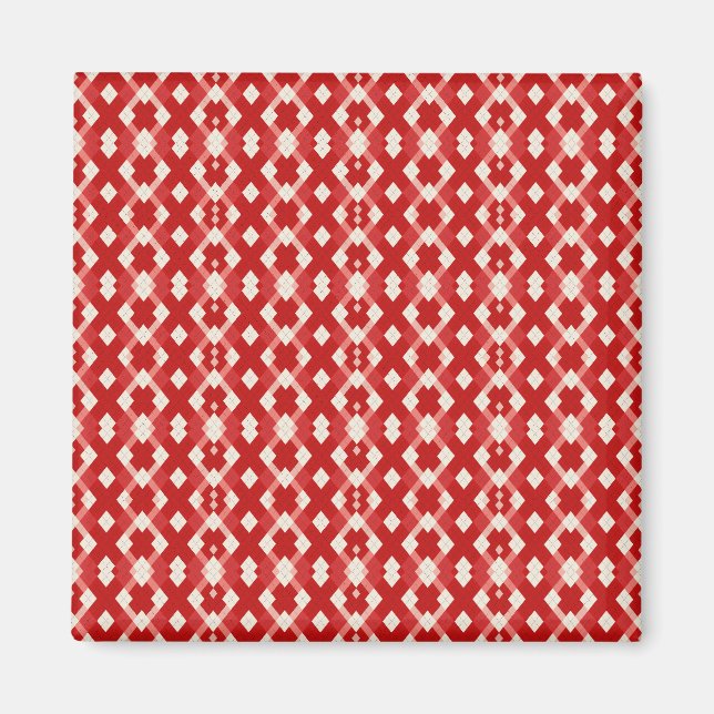 Aimant Argyle, rouge blanc rose Saint-Valentin  (Devant)