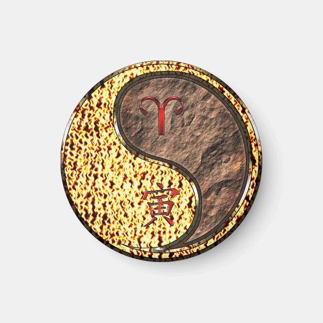 Aimant Aries et Tigre de la Terre (Devant)