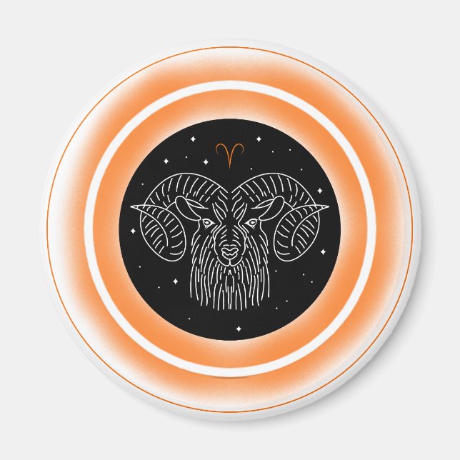 Aimant Aries Symbol – Minimal Astrology Emblem (Devant)