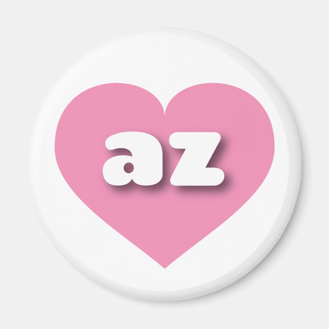 Aimant Arizona coeur rose - J'aime az (Devant)