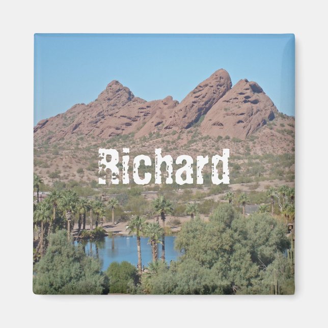 Aimant Arizona Papago Park Landcape Ajouter le nom Southw (Devant)