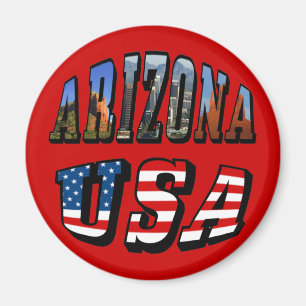 Aimant Arizona Picture et USA Flag Text