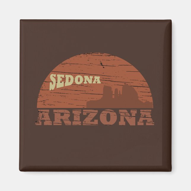 Aimant Arizona Sedona paysage vintage az retro (Devant)