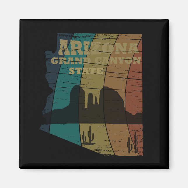 Aimant Arizona state map vintage (Devant)