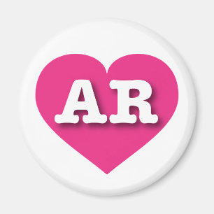 Aimant Arkansas Hot Pink Heart - I love AR