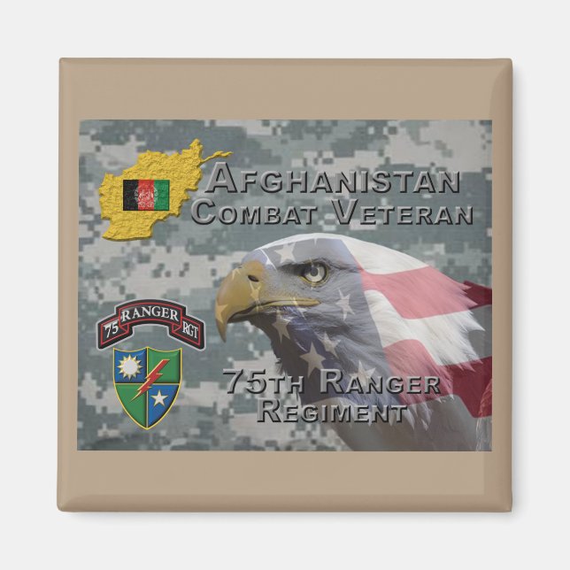 Aimant Armée afghane de combat 75e régiment de Rangers (Devant)