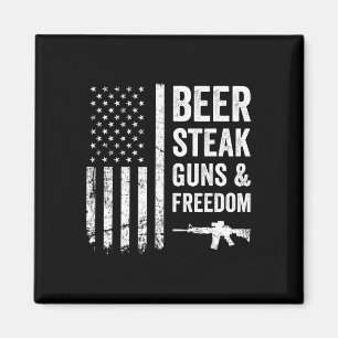 Aimant Armes À Vapeur De Bière Et Liberté - Usa Bbq Ameri