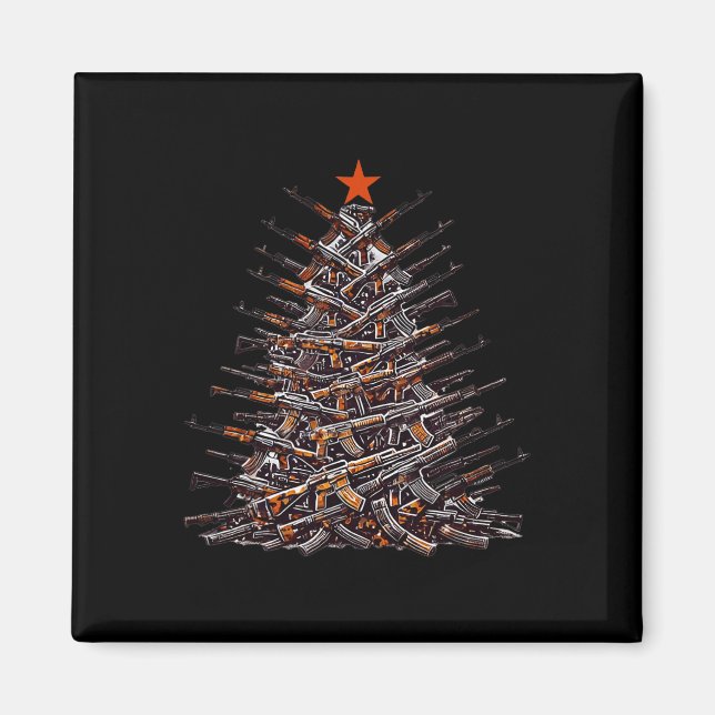 Aimant Armes De Noël Arbre Drôle Noël 2024 Cadeaux Pour A (Devant)