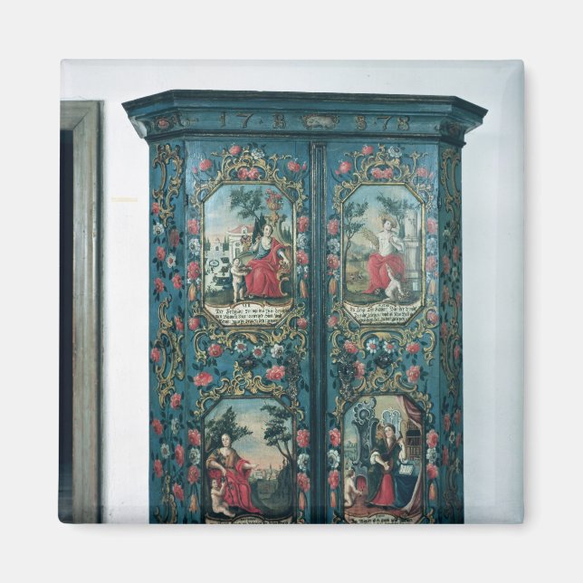 Aimant Armoire décorée avec des scènes des quatre (Devant)