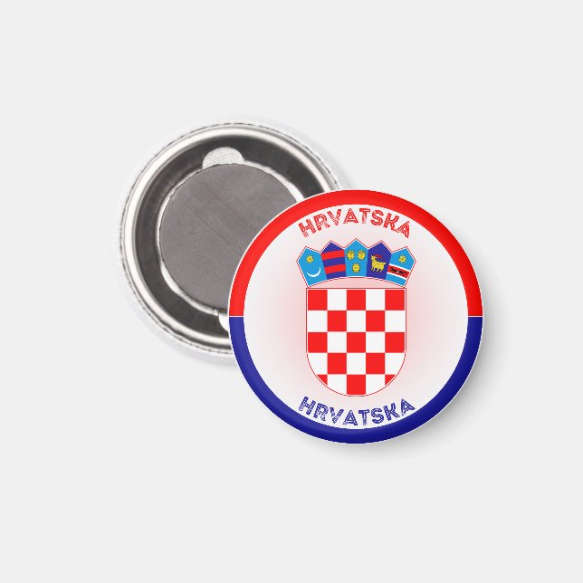 Aimant Armoiries de Croatie Forme circulaire (Recto/Verso)