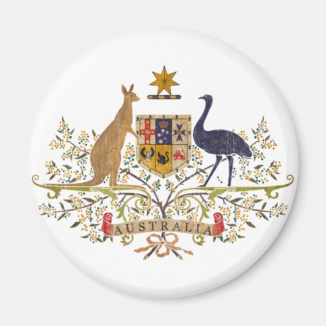 Aimant Armoiries De L'Australie vintage (Devant)