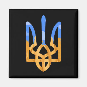 Aimant Armoiries de l'Ukraine aux couleurs nationales Ukr