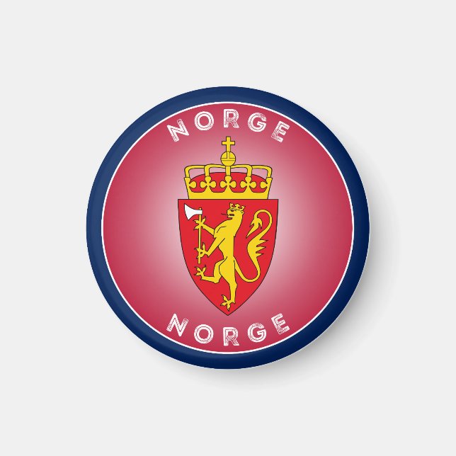 Aimant Armoiries de Norvège forme circulaire (Devant)