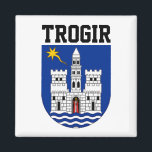 Aimant Armoiries de Trogir, Croatie<br><div class="desc">Trogir (Dalmatien : Tragur ou Traù; Latin : Tragurium; Italien : Traù; Grec ancien : α γ ρ ρ ύ ι ο,  Tragyrion ou  de  de ,  Tragourion) est une ville historique et port sur la côte adriatique dans le comté de Split-Dalmatie,  Croatie.</div>
