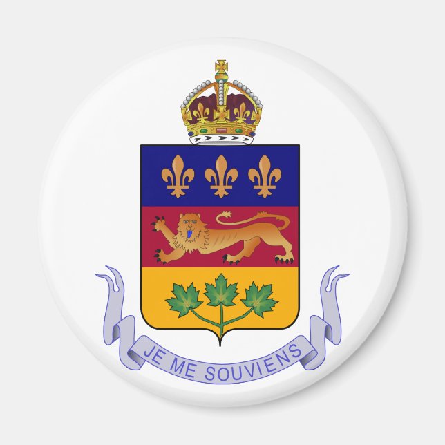 Aimant Armoiries du Québec Logo officiel du Canada Herald (Devant)