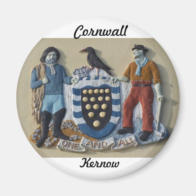 Aimant Armoiries du réfrigérateur Cornwall Kernow (Devant)